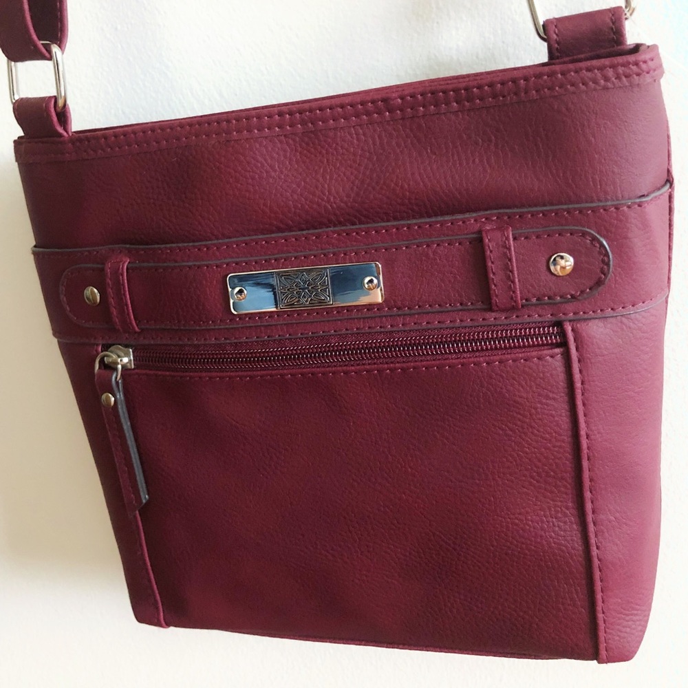 Maroon crossbody purse